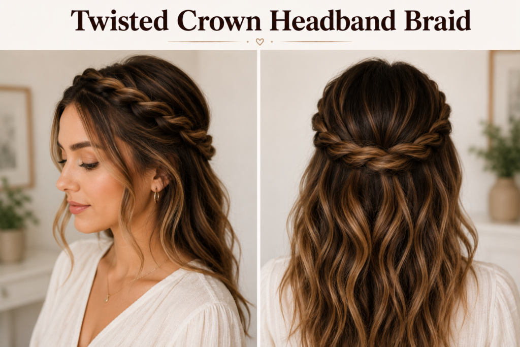 Twisted Crown Headband Braid
